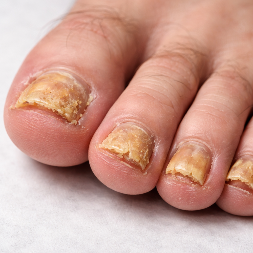 Fungal nail infection close-up